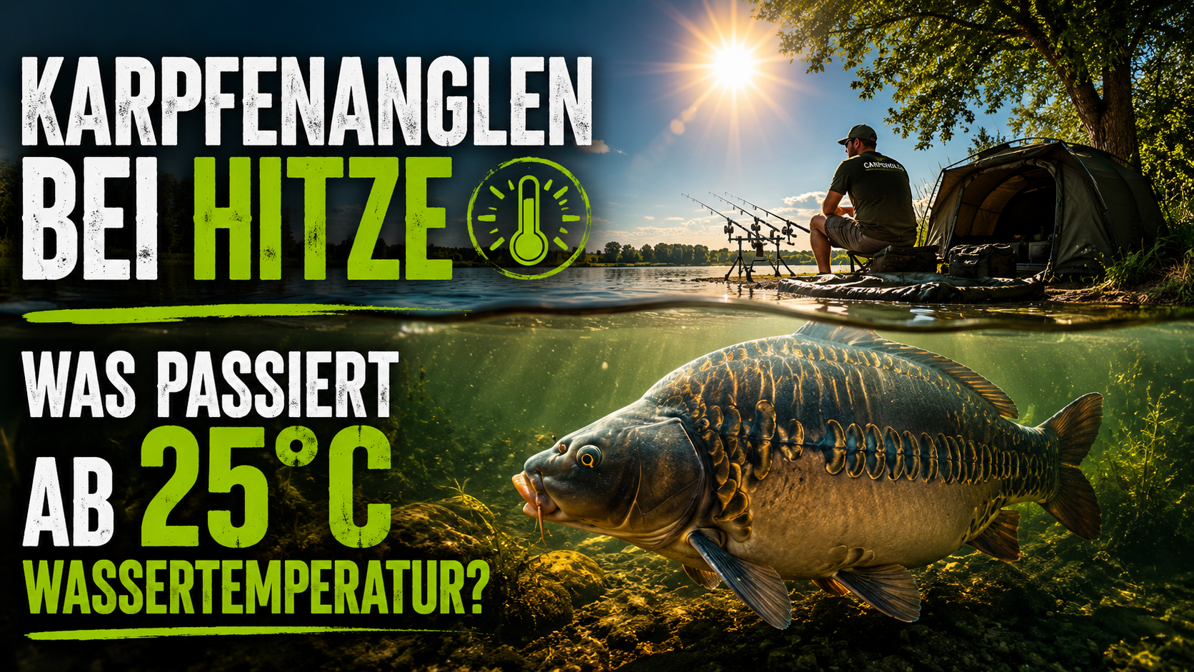 Karpfenangeln bei Hitze – Was passiert ab 25 °C Wassertemperatur wirklich?